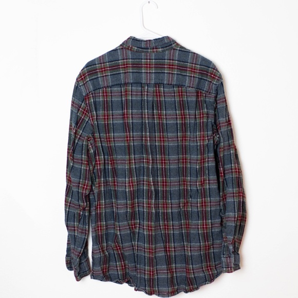 L.L. Bean Slightly Fitted Grey & Red Cotton Flannel Shirt - Picture 7 of 7